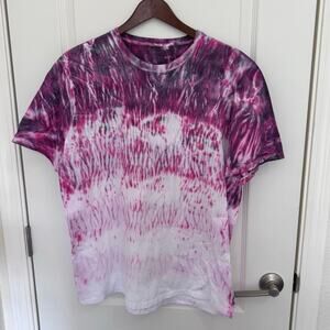 Hand Crafted Tie Dye 100% Cotton Men’s Unisex Sz XL  NEW Pink Gray Art To Wear